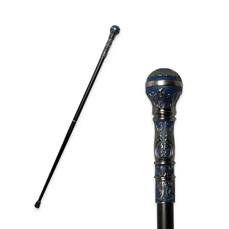 Canne de Luxe Argent et Bleu en usage