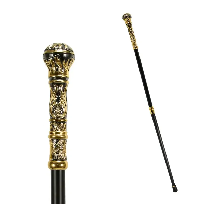 Canne de Luxe Noire Doré en détail