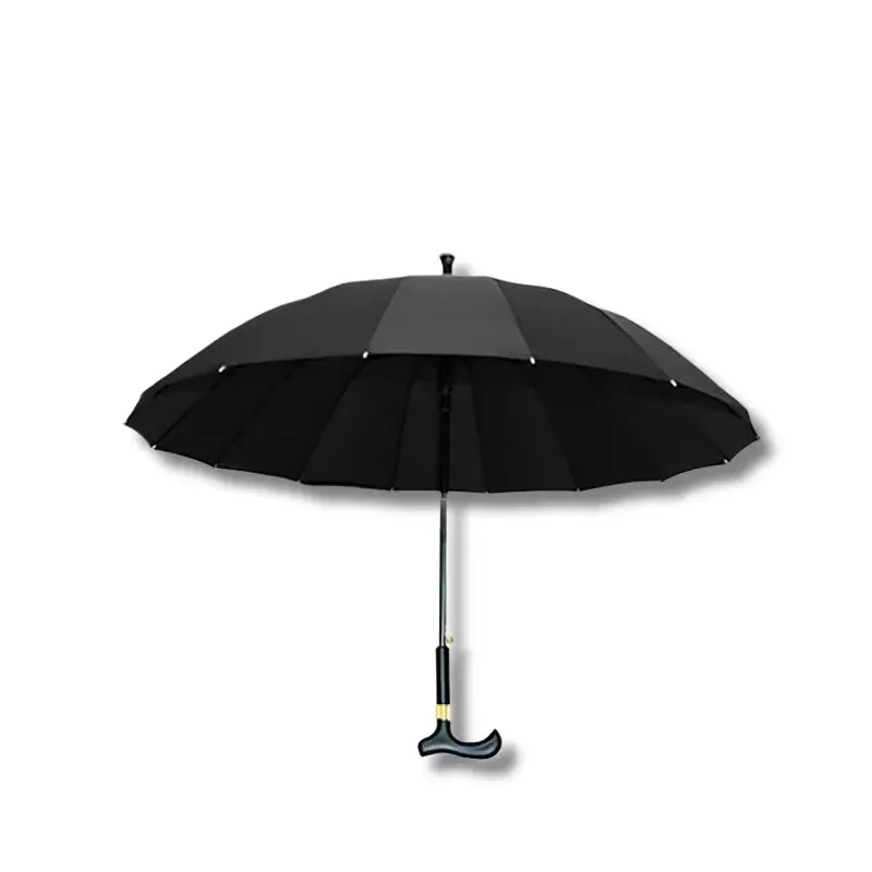Canne de marche parapluie noire