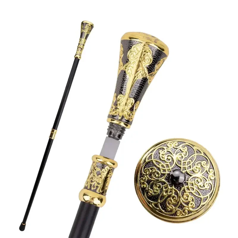 Canne épée collection - Poignée ronde fleurie