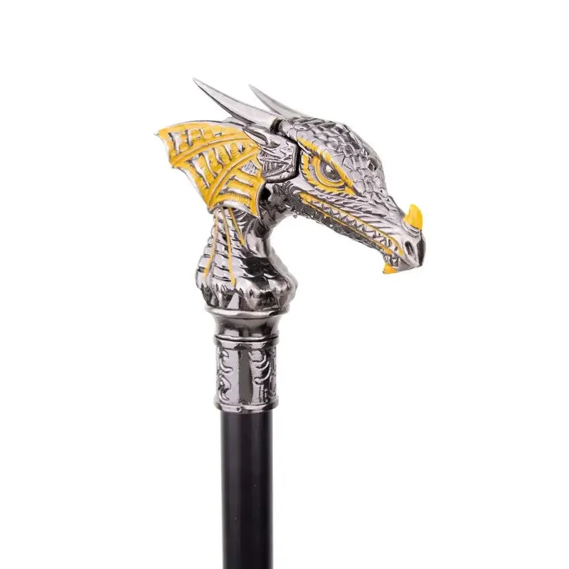 Canne Épée Dragon en métal antique